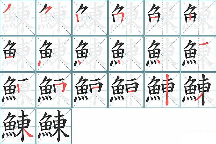 鯟的笔顺分步演示图