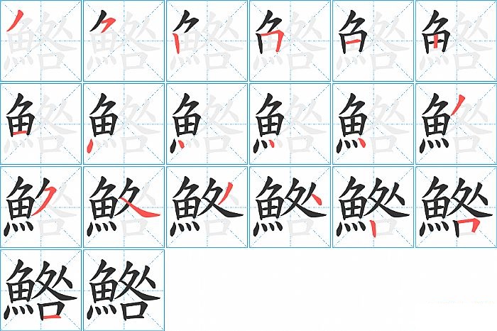 鯦的笔顺分步演示图