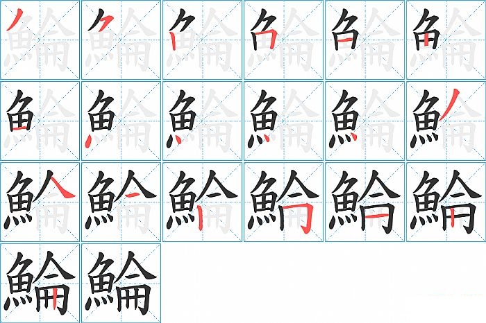 鯩的笔顺分步演示图