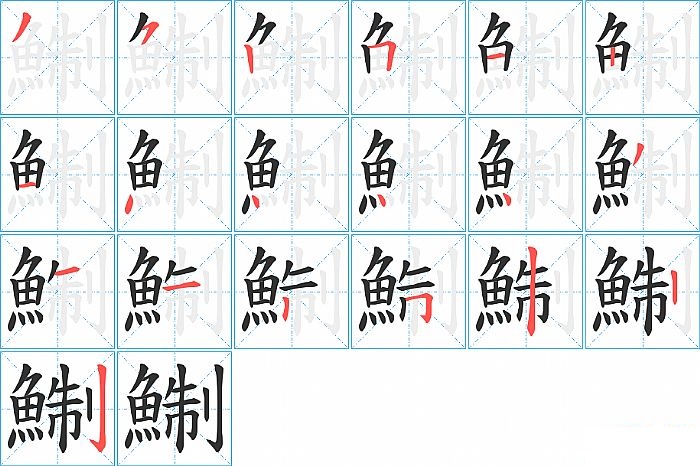 鯯的笔顺分步演示图