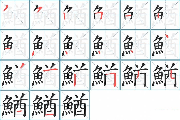 鰌的笔顺分步演示图