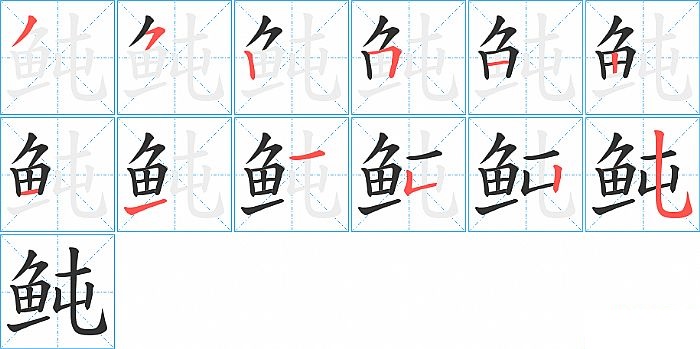 鲀的笔顺分步演示图