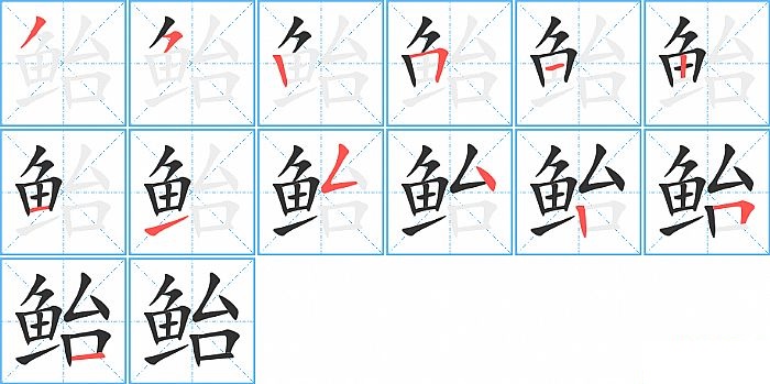 鲐的笔顺分步演示图