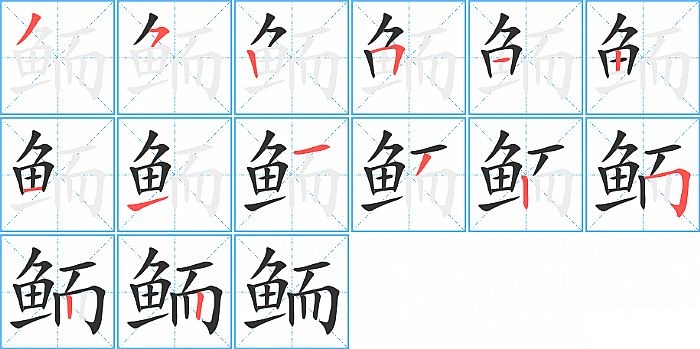 鲕的笔顺分步演示图