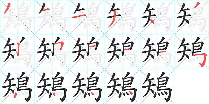 鴙的笔顺分步演示图