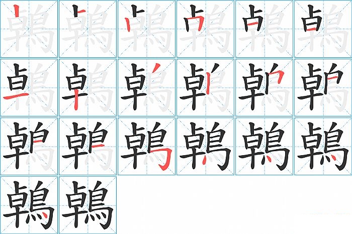 鵫的笔顺分步演示图