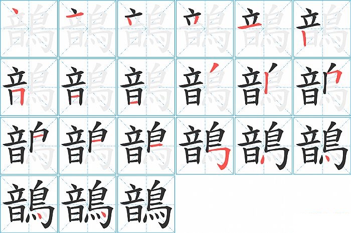 鶕的笔顺分步演示图
