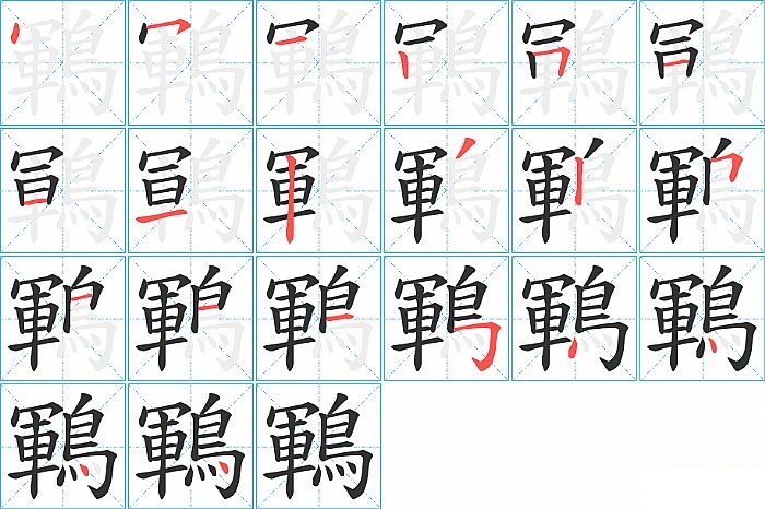 鶤的笔顺分步演示图