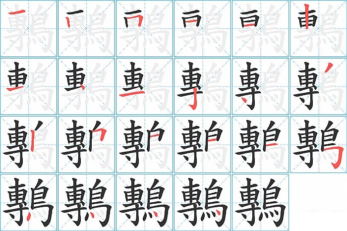 鷒的笔顺分步演示图