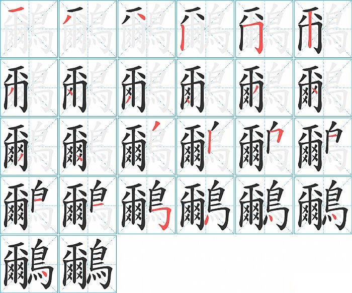 鸍的笔顺分步演示图