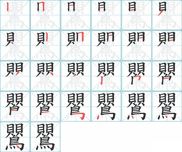 鸎的笔顺分步演示图