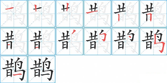 鹊的笔顺分步演示图