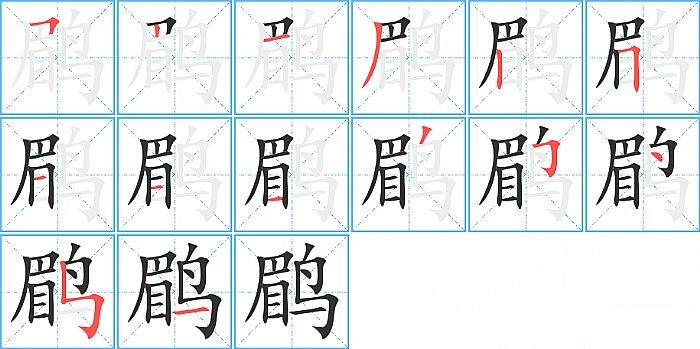 鹛的笔顺分步演示图