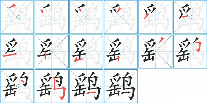 鹞的笔顺分步演示图