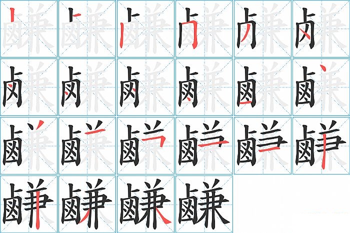 鹻的笔顺分步演示图