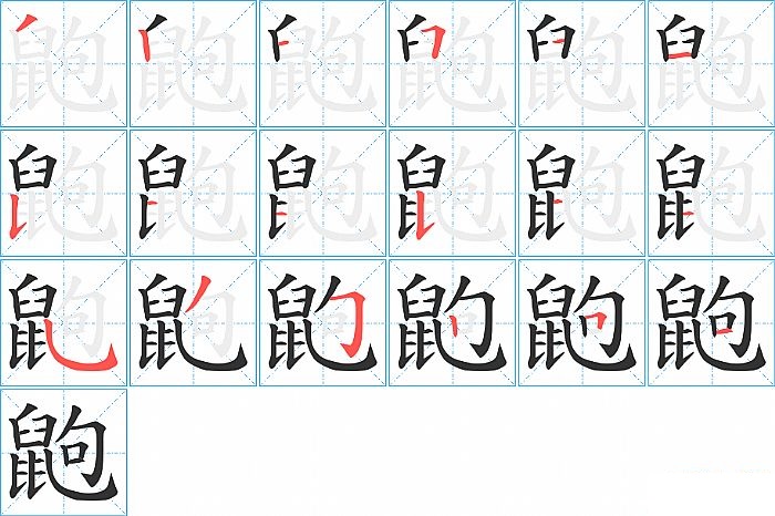 鼩的笔顺分步演示图