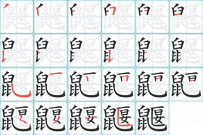 鼴的笔顺分步演示图